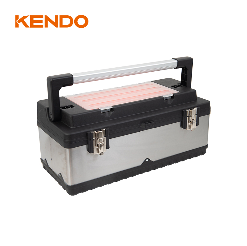 (23-1/5')Caja de herramientas de acero inoxidable y plástico de 59 cm