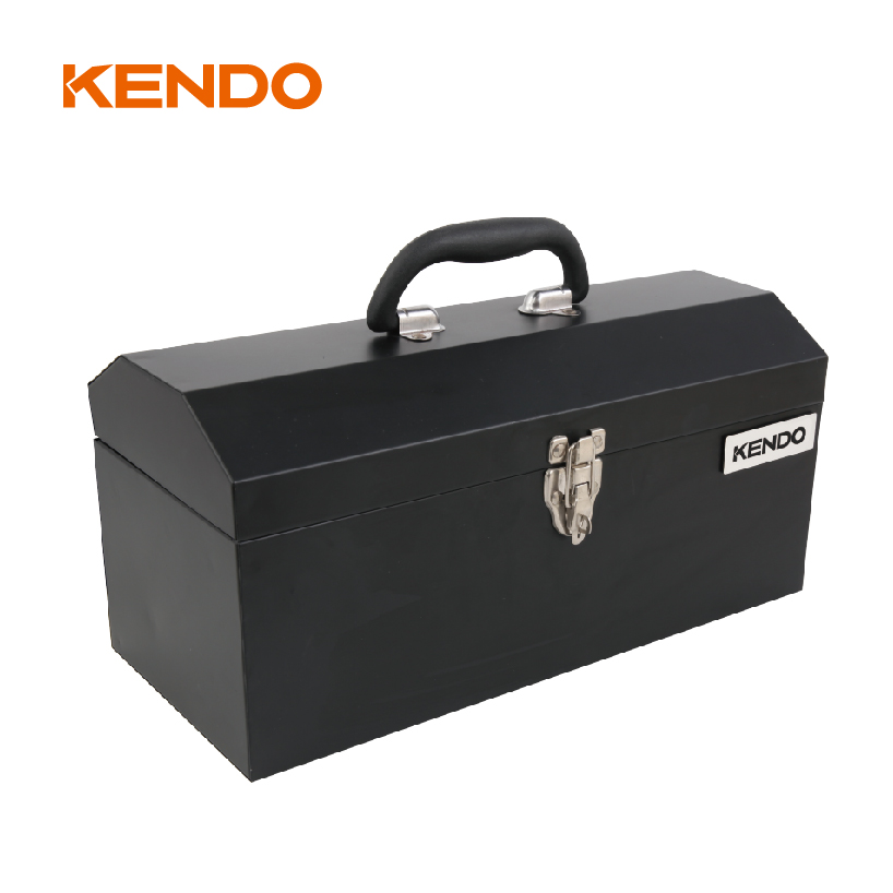 Caja de herramientas de metal negro de 16 'con cerradura para camión