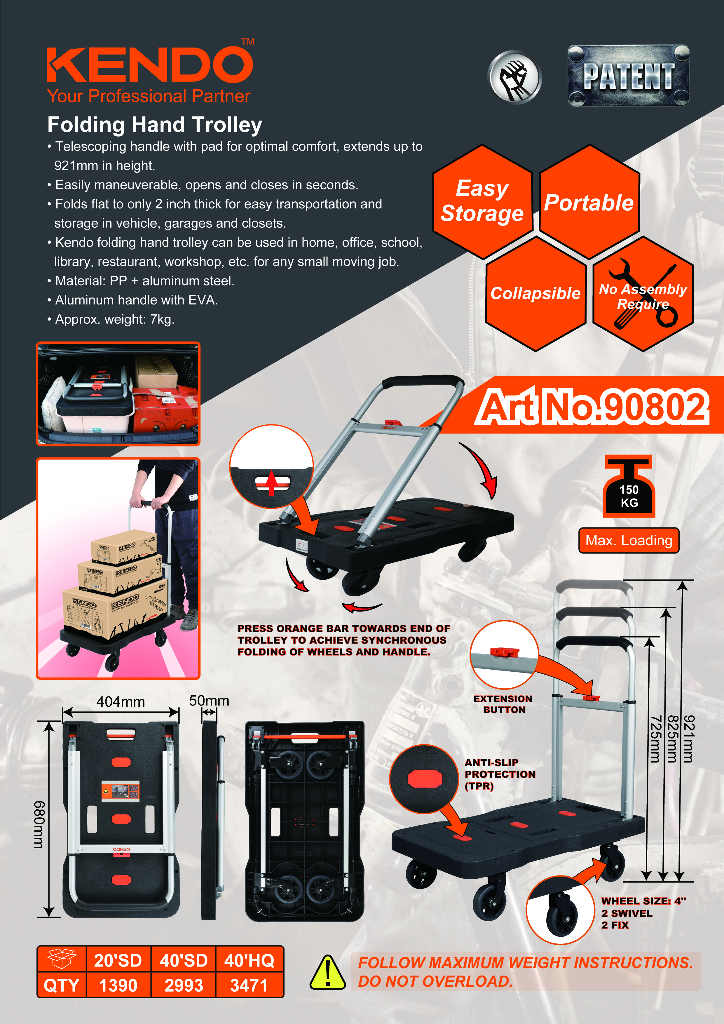 Carro de mano plegable