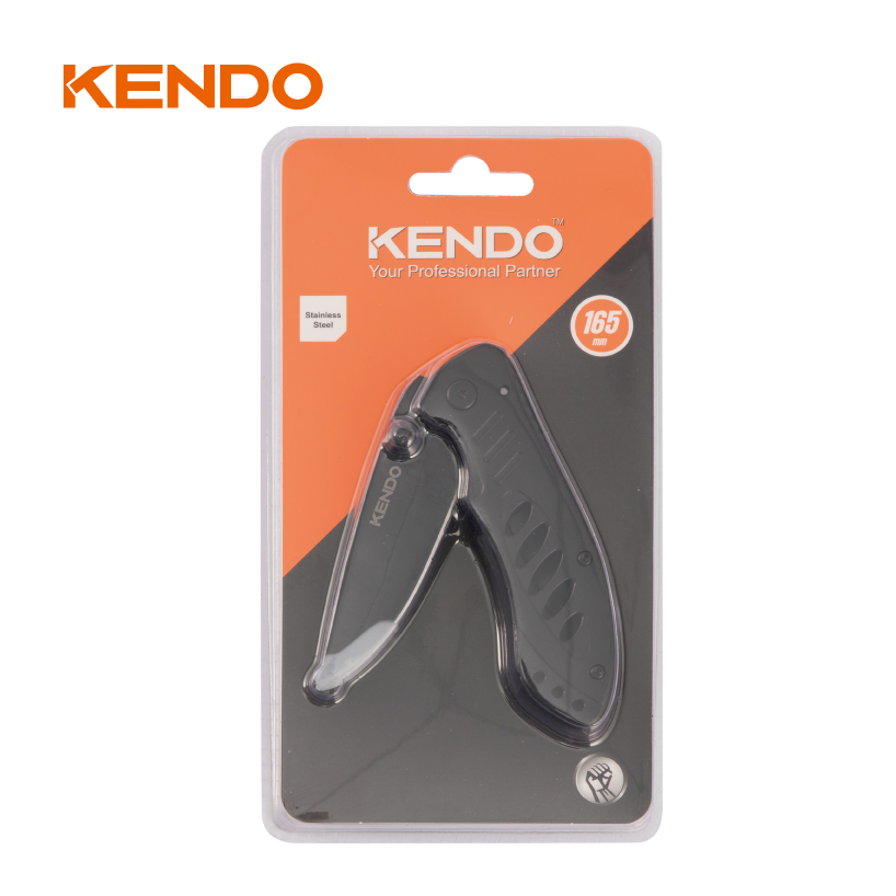 Cuchillo plegable para exteriores con cuerpo de acero inoxidable y bolsa de nailon para almacenamiento